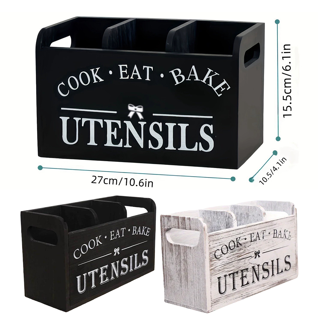 Kitchen Appliances Storage - Wood Kitchen Utensils Holder Utensil Organizer